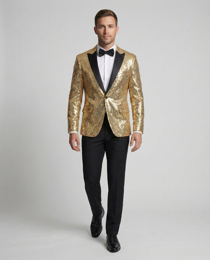 Herren Paillettenblazer Glitzer