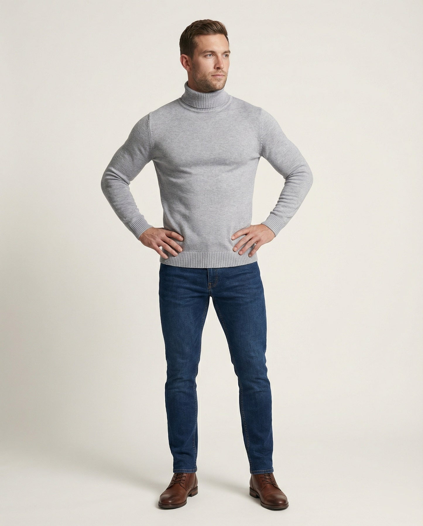 Merinowolle Rollkragenpullover Weich Warm
