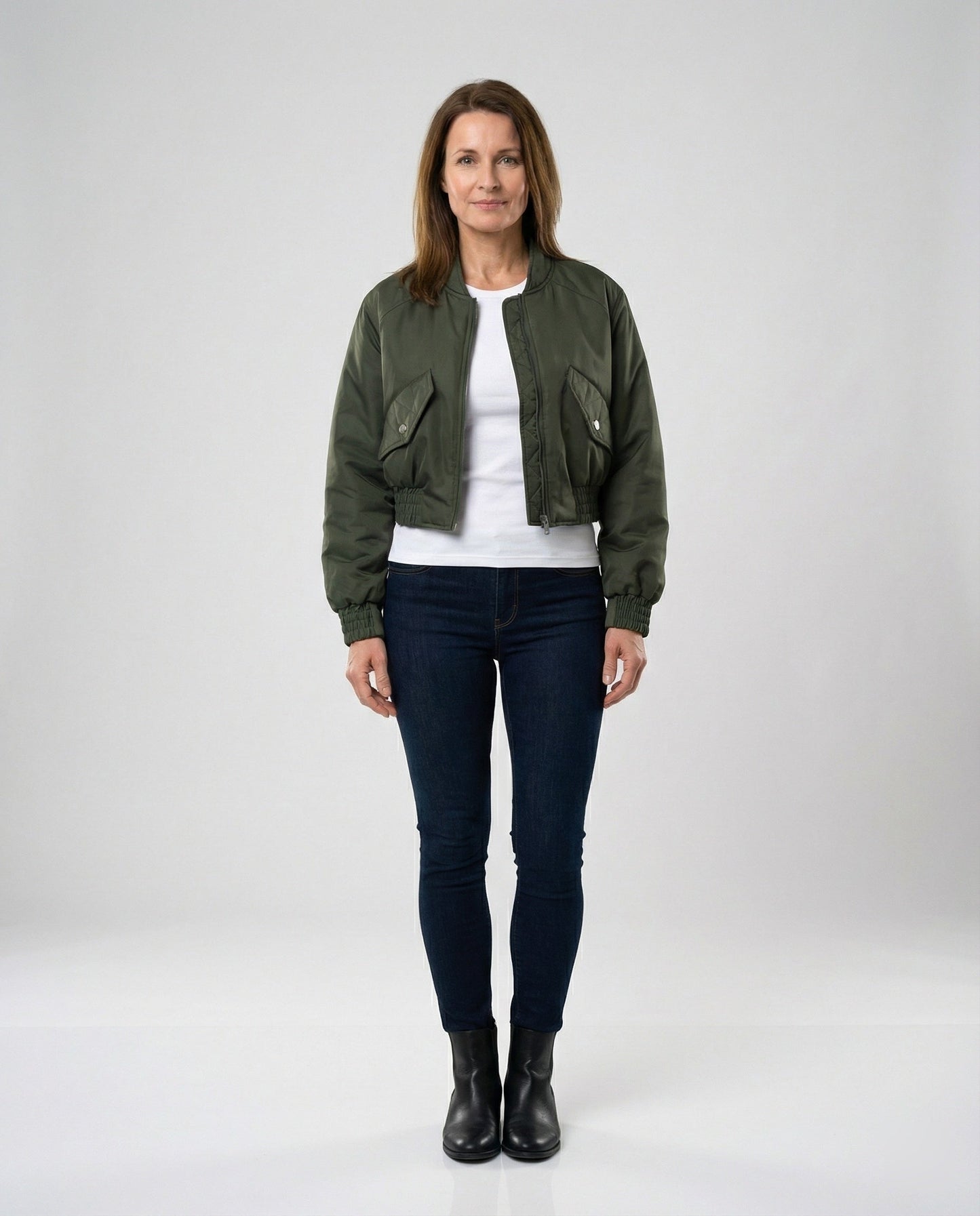 Damen Bomberjacke Hochgeschlossen mit Kapuze