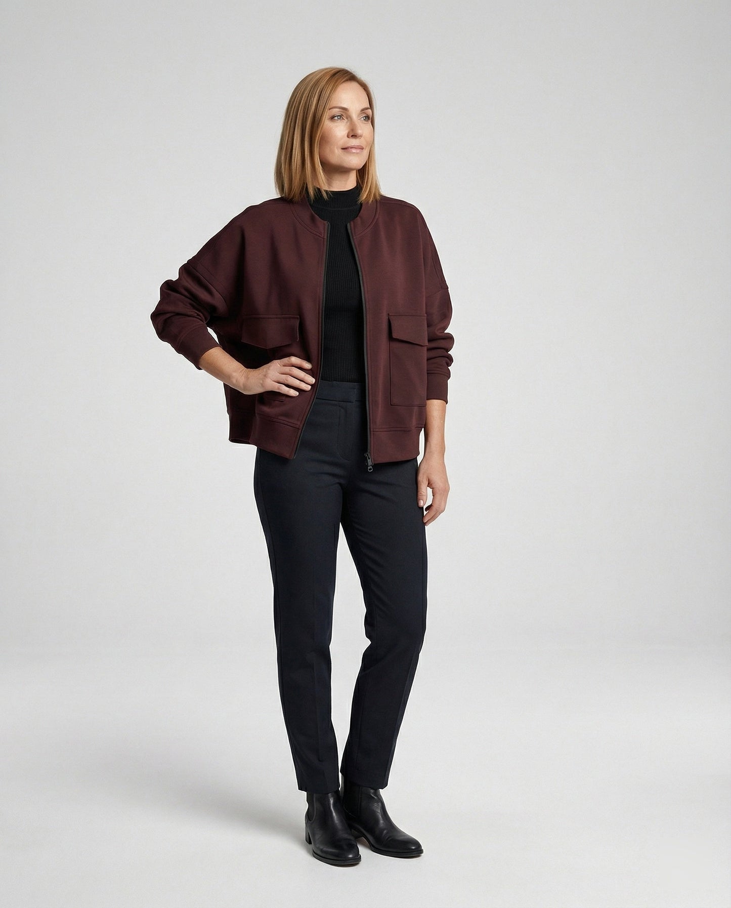 Damen Bomberjacke Modern Vieltaschen