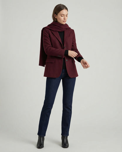 Damen Blazer Elegante Jacke Mit Schal