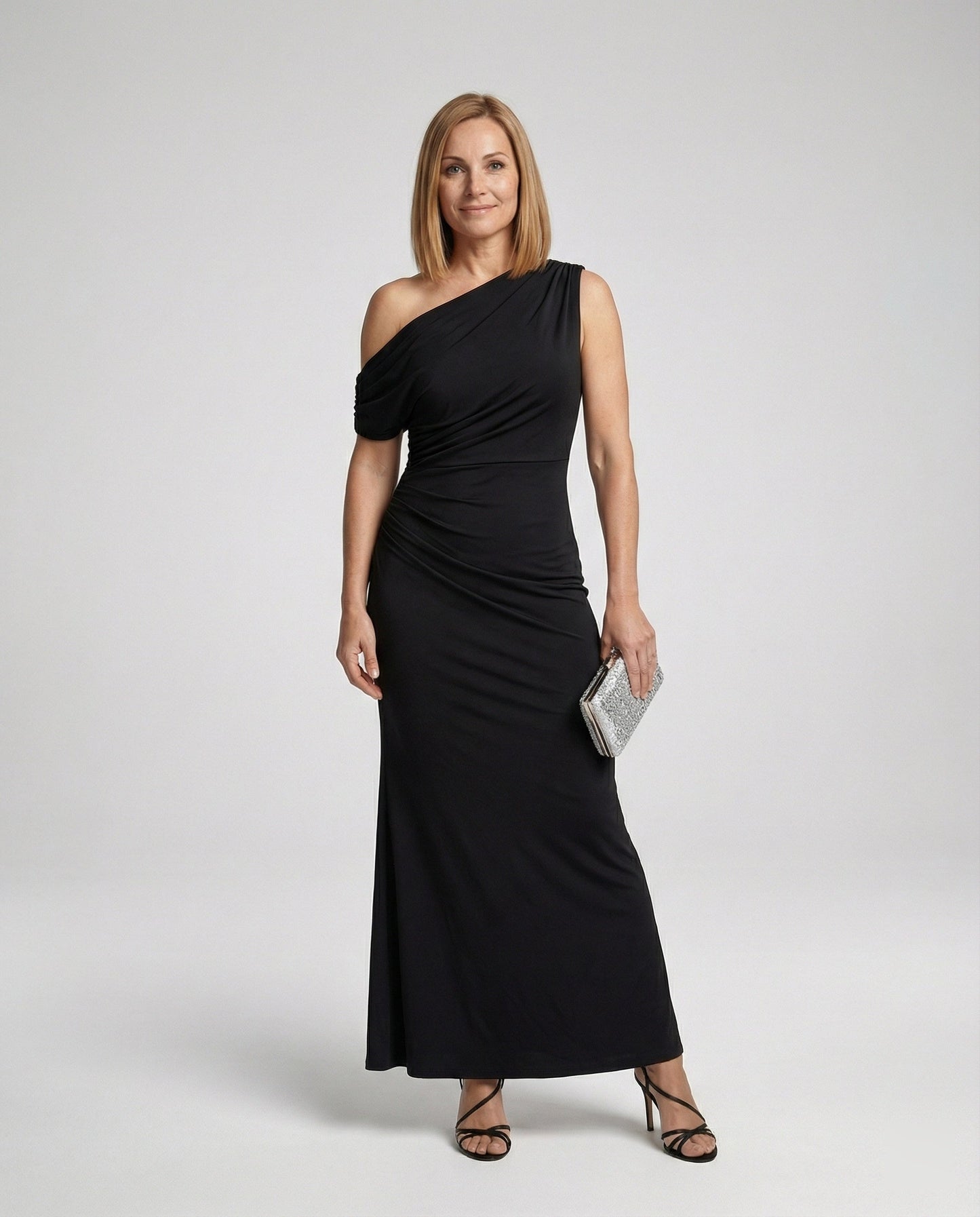 Elegantes Damen Abendkleid Figurbetont Asymmetrisch Lang - Norvielle