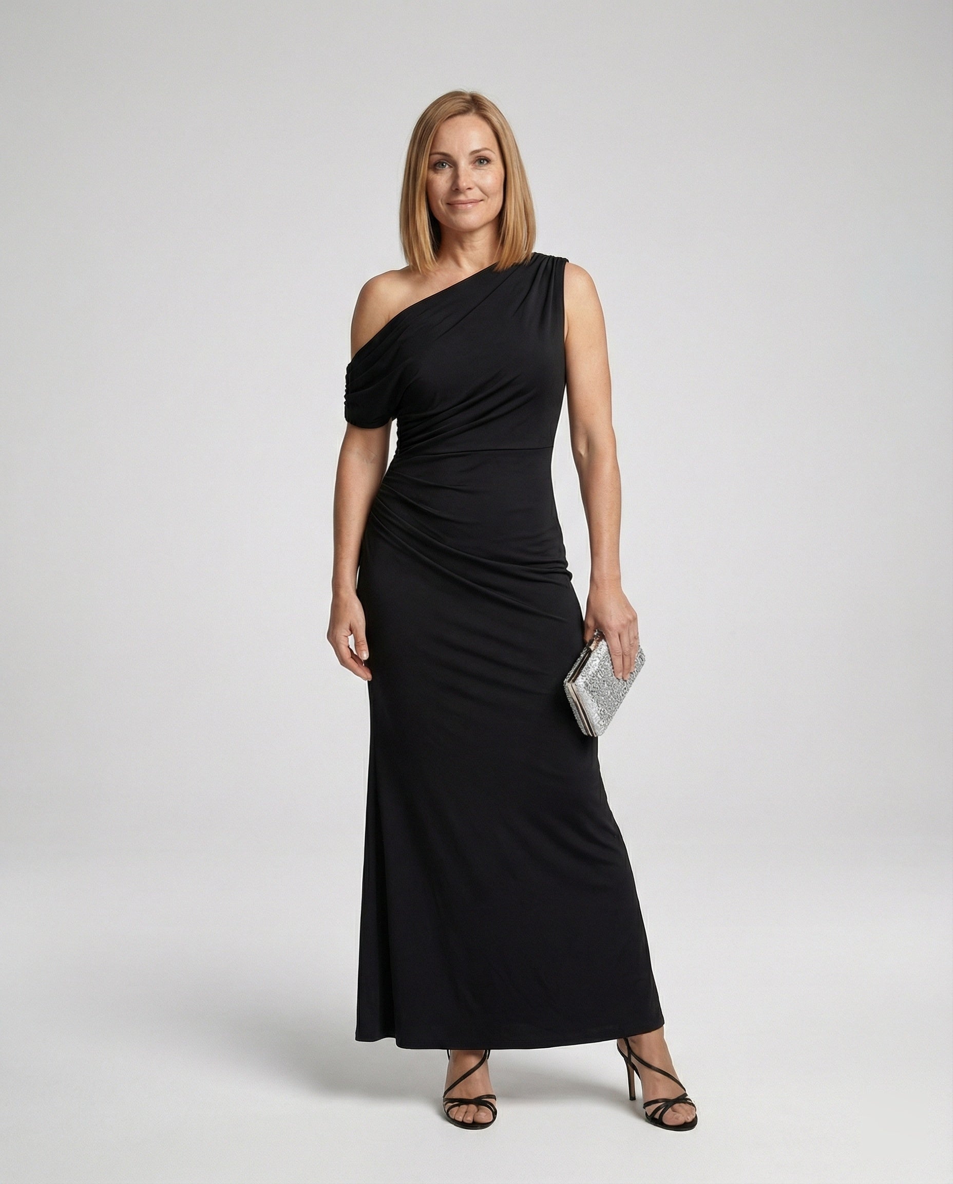 Elegantes Damen Abendkleid Figurbetont Asymmetrisch Lang - Norvielle