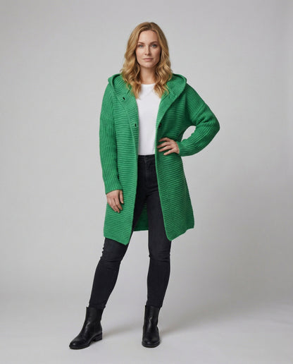 Damen Wolle Weste mit Kapuze Modern
