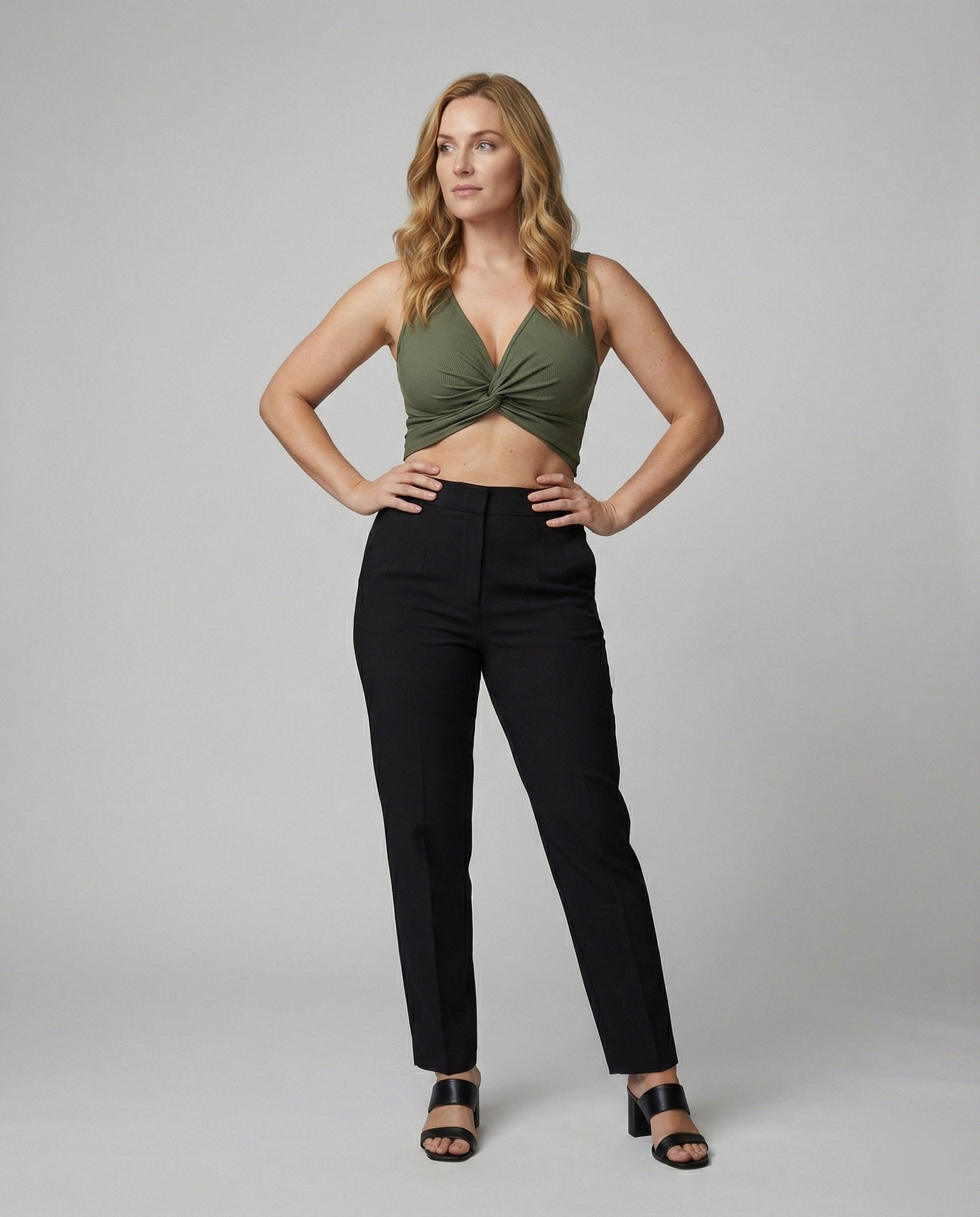 Damen Knötchen-Oberteil V-Ausschnitt Elegant Crop-