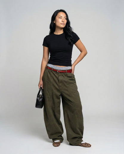 Damen Stoffhose Bequem Weite