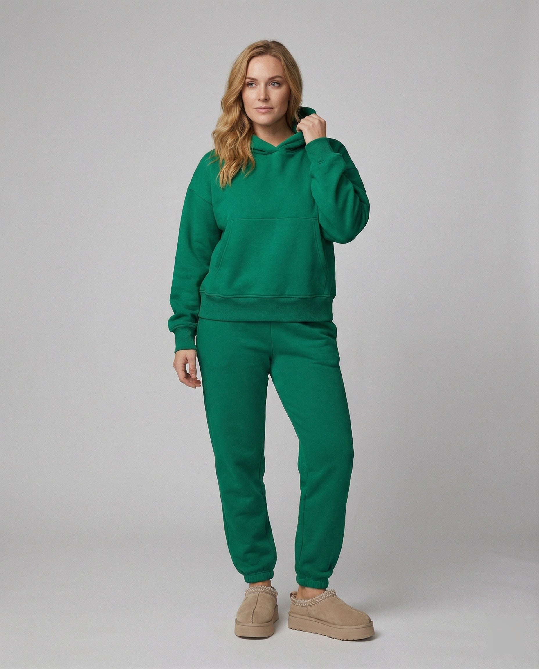 Damen Laufoutfit Kapuzenpullover Hose Set Sportlich - Norvielle