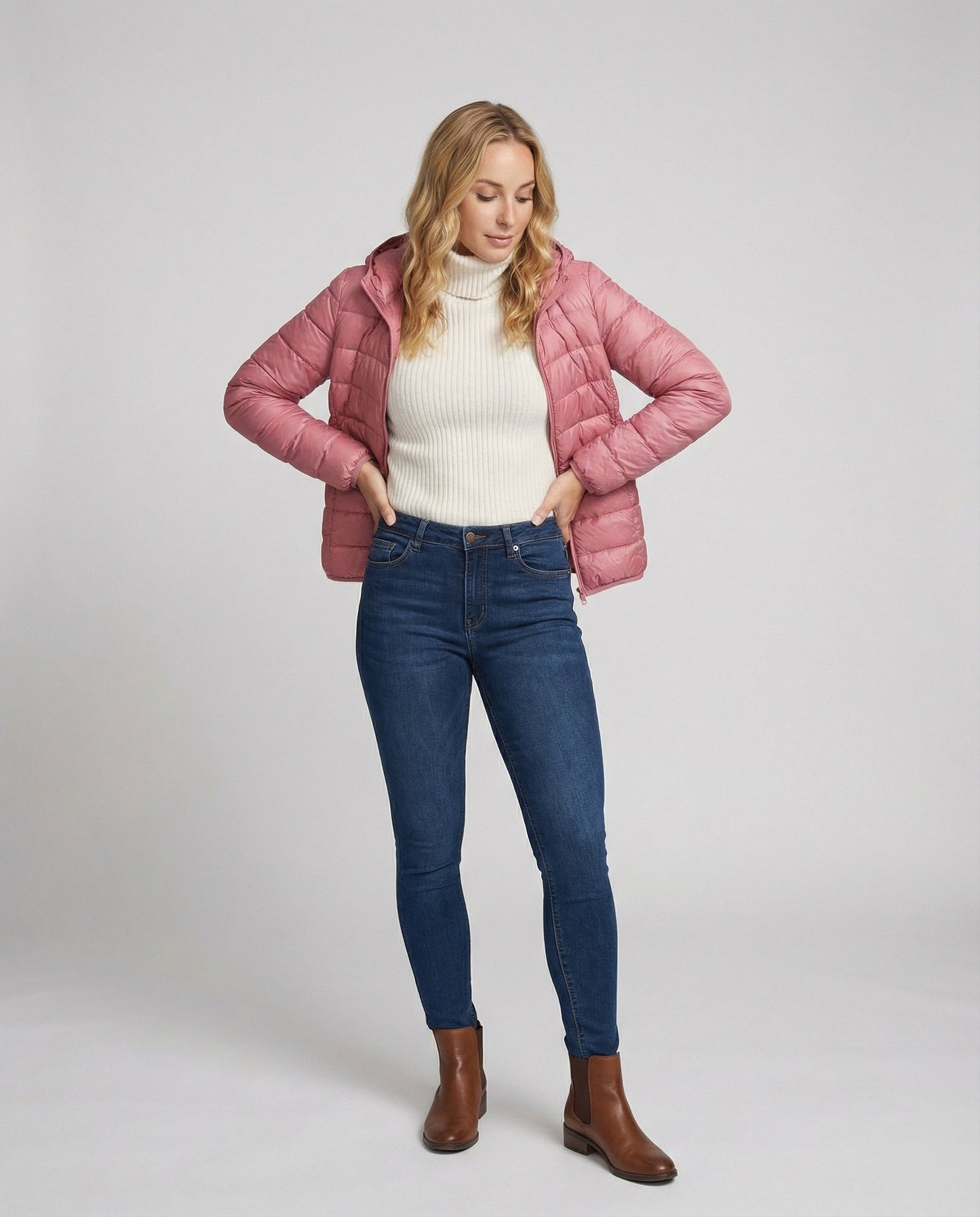 Damen Ultraleichte Wattierte Jacke Warm