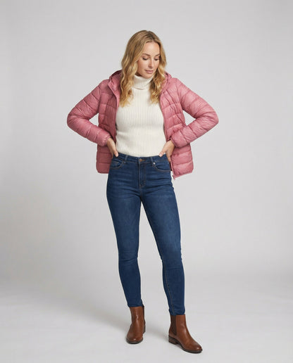 Damen Ultraleichte Wattierte Jacke Warm
