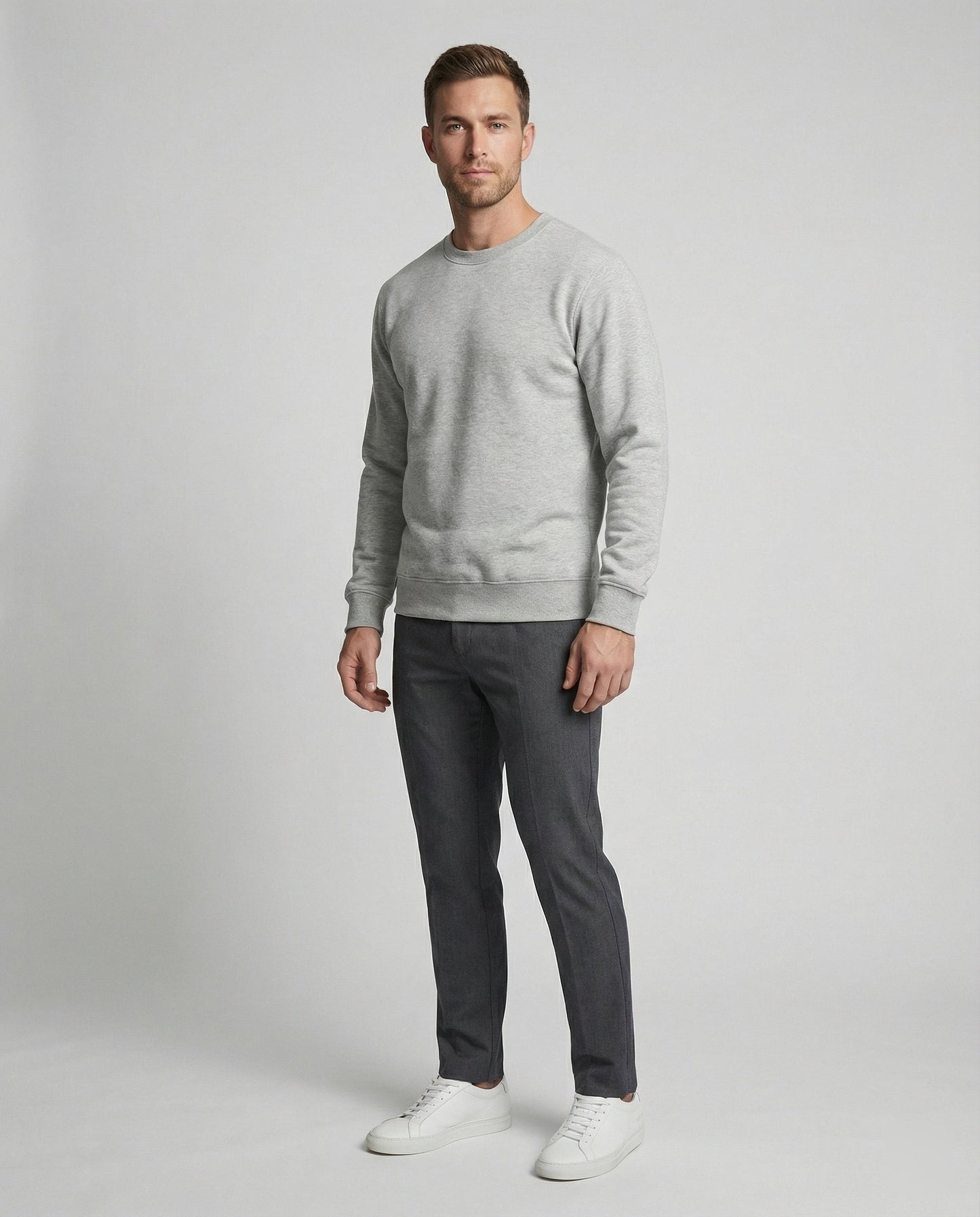 Herren Sweatshirt Rundhals Pullover Modern