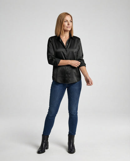 Damen Bluse Kurzarm Elegant