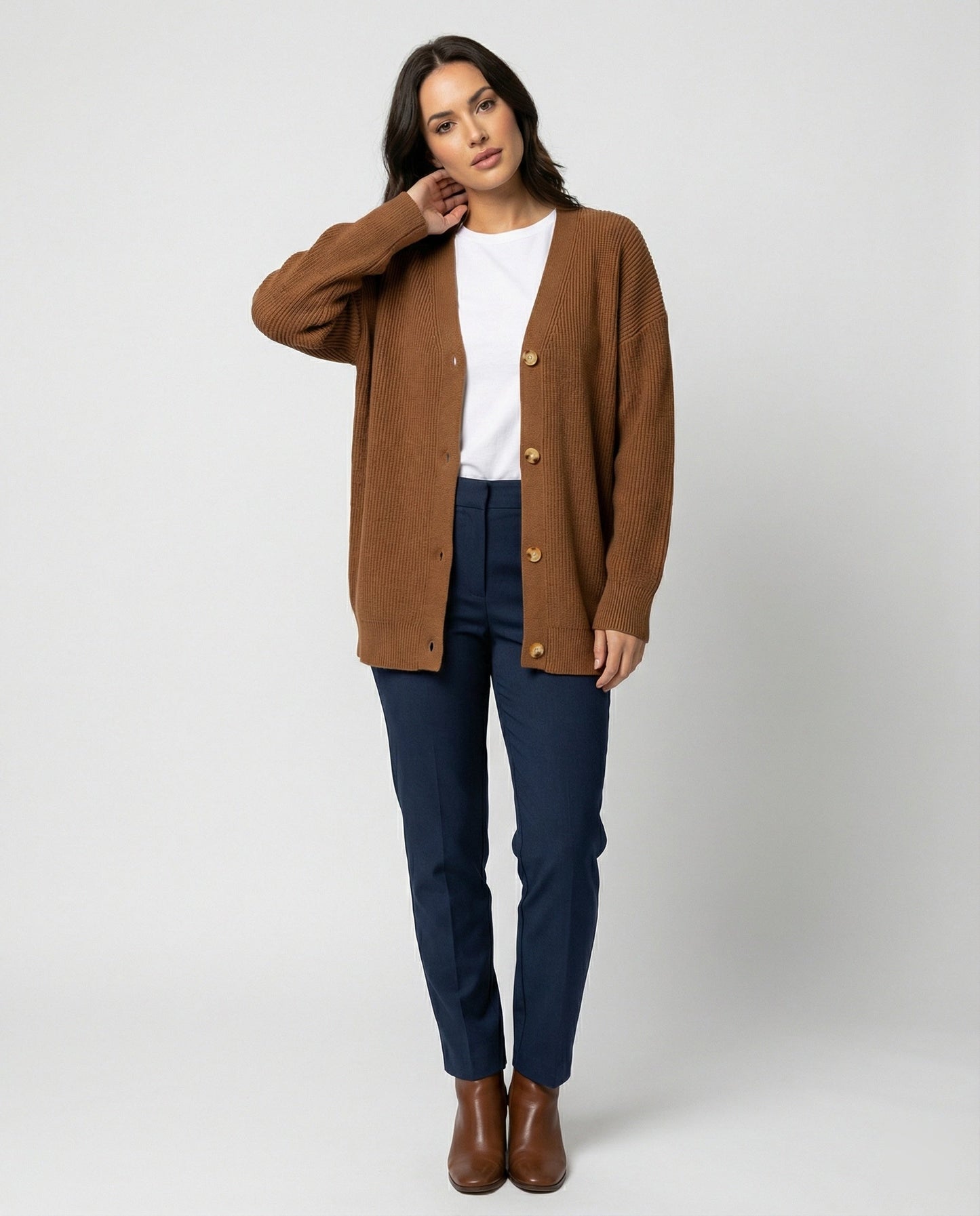 Damen Cashmere Cardigan Weich Modern - Norvielle