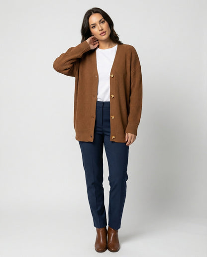 Damen Cashmere Cardigan Weich Modern - Norvielle