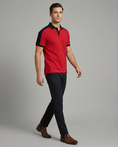 Herren Poloshirt Slimfit Kontrastkragen Modern