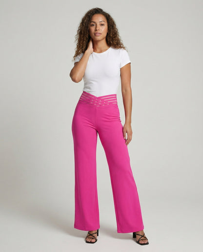Damen Palazzo-Hose Bequem Mit Cut-Outs