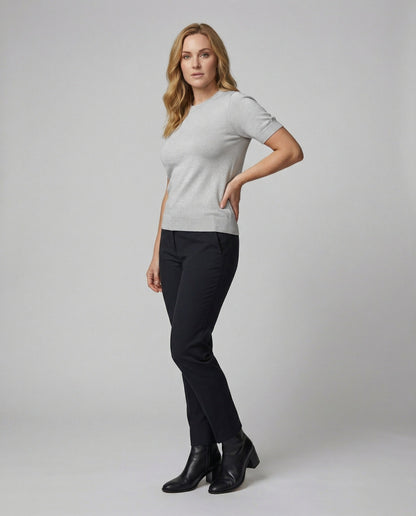 Damen Kurzarm-Pullover Baumwolle Modern