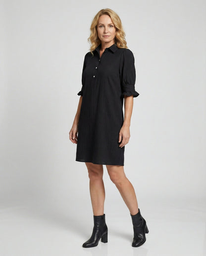 Damen Hemdblusenkleid Sommer Taschen