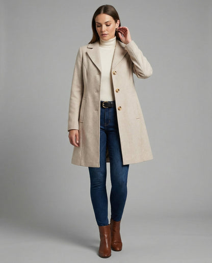 Damen Blazer Lang Tailliert Elegant