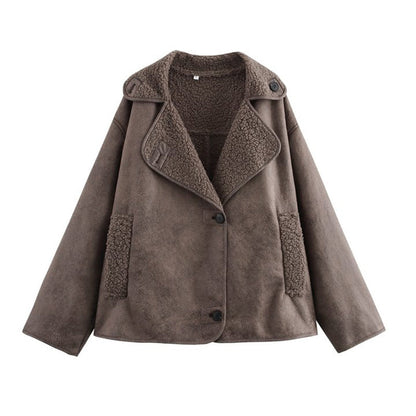 Velourslederjacke Damen Fleecefutter