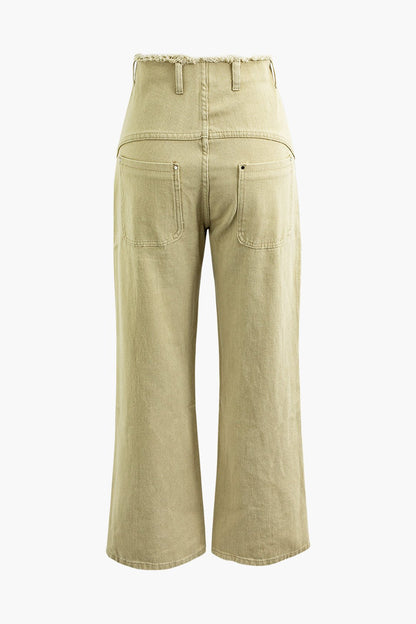 Damen Cordhose Weite Bein Trendy