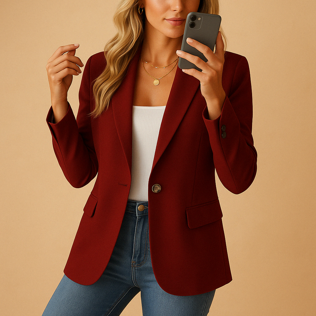 Damen Taillierte Slimfit Jacke Modern