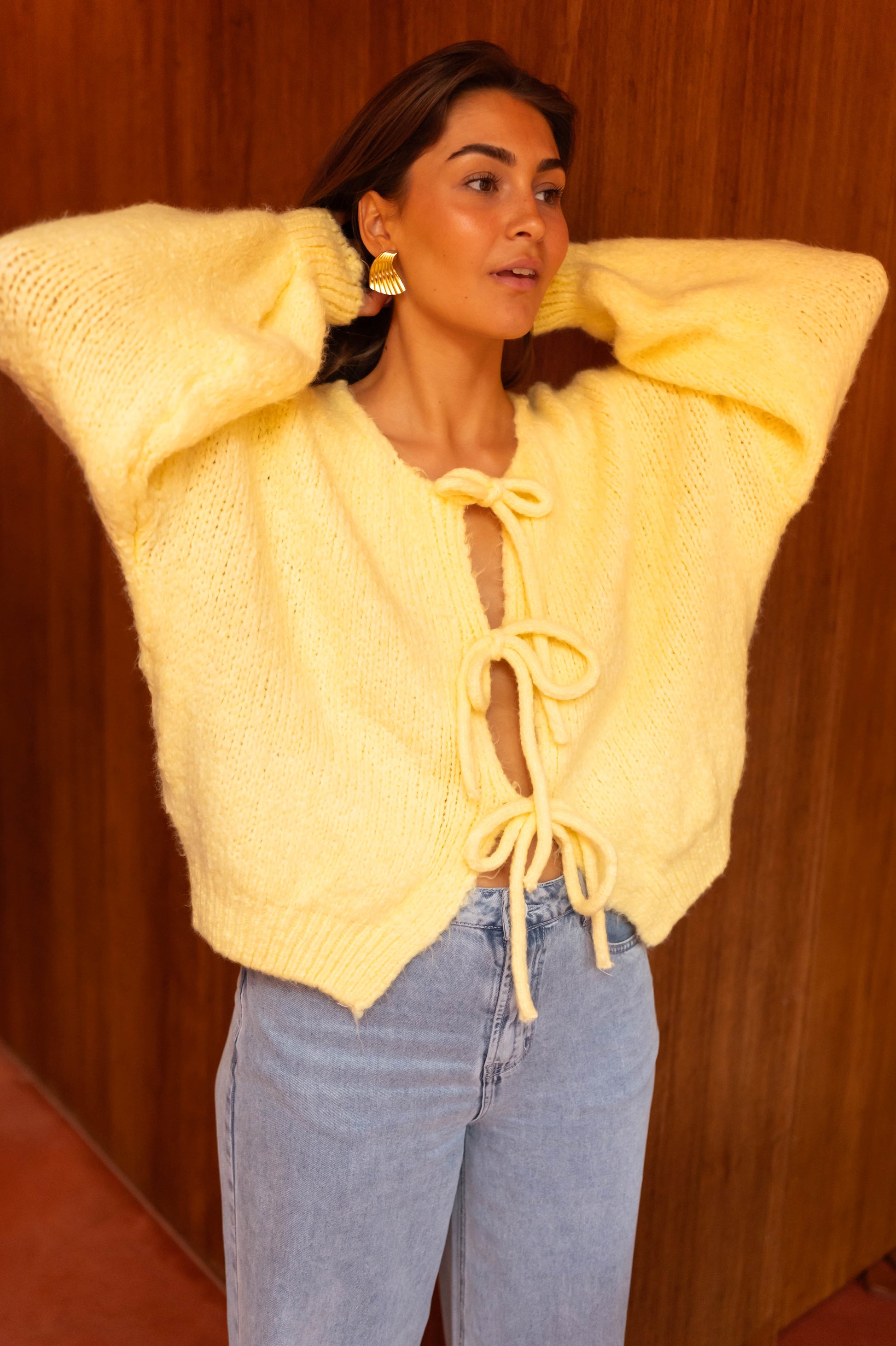 Damen Pullover Weich Schnürdetail Bequem - Norvielle