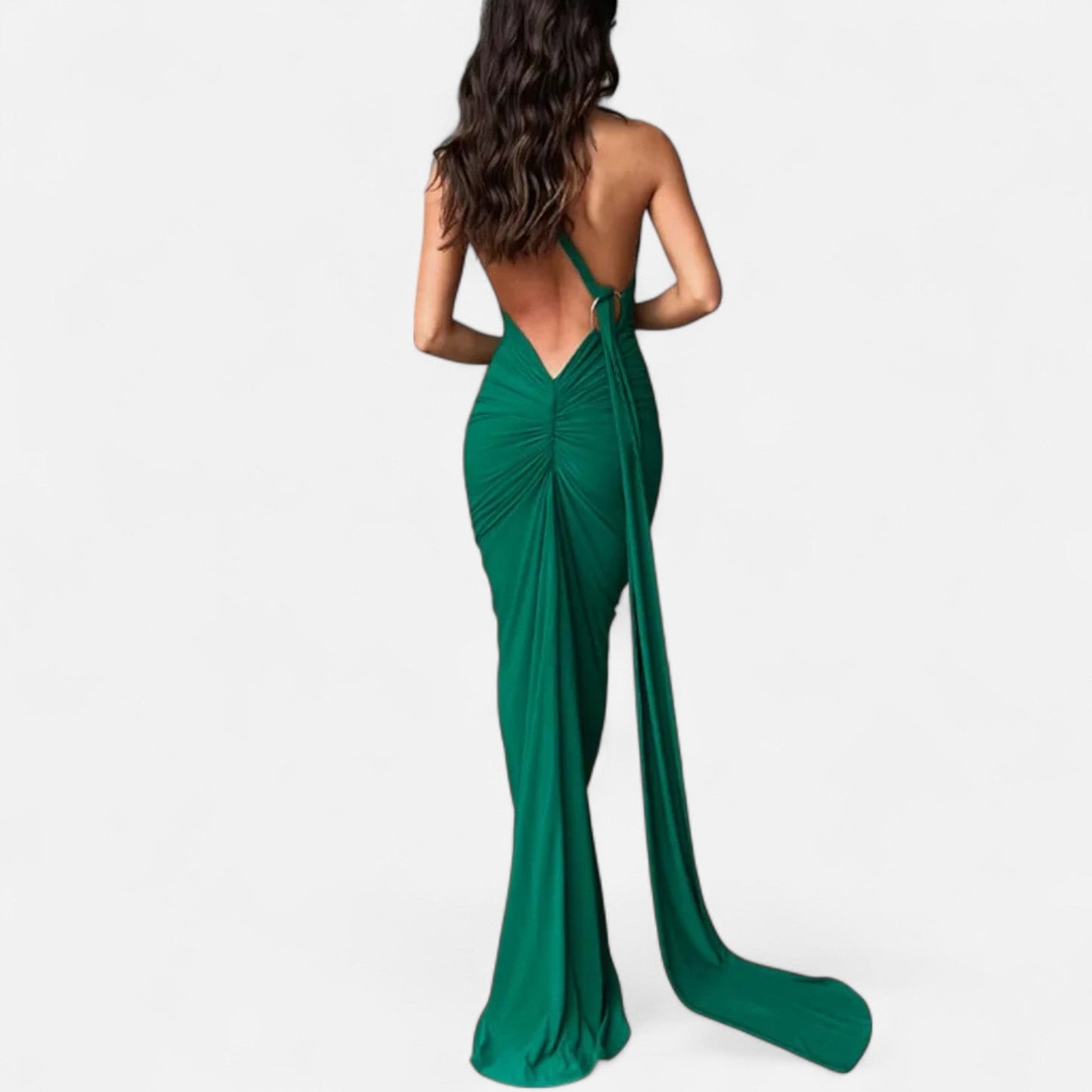 Damen Neckholder Maxikleid Ein Schulter Sommerkleid