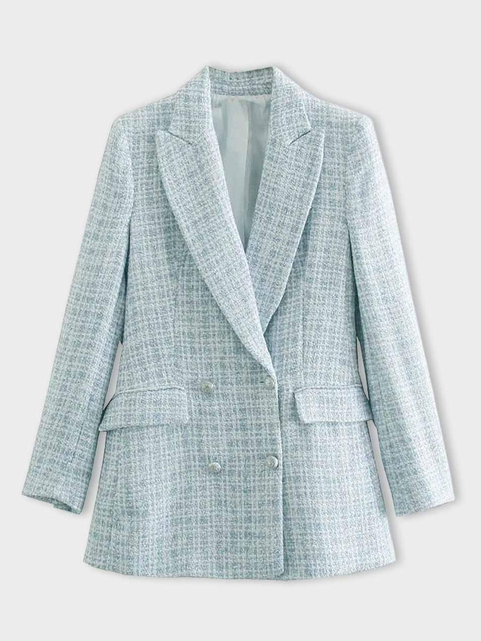 Damen Blazer Hellblau Mit Knöpfen Modern - Norvielle