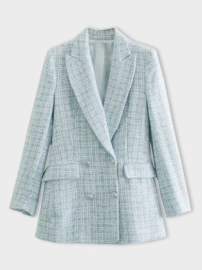 Damen Blazer Hellblau Mit Knöpfen Modern - Norvielle