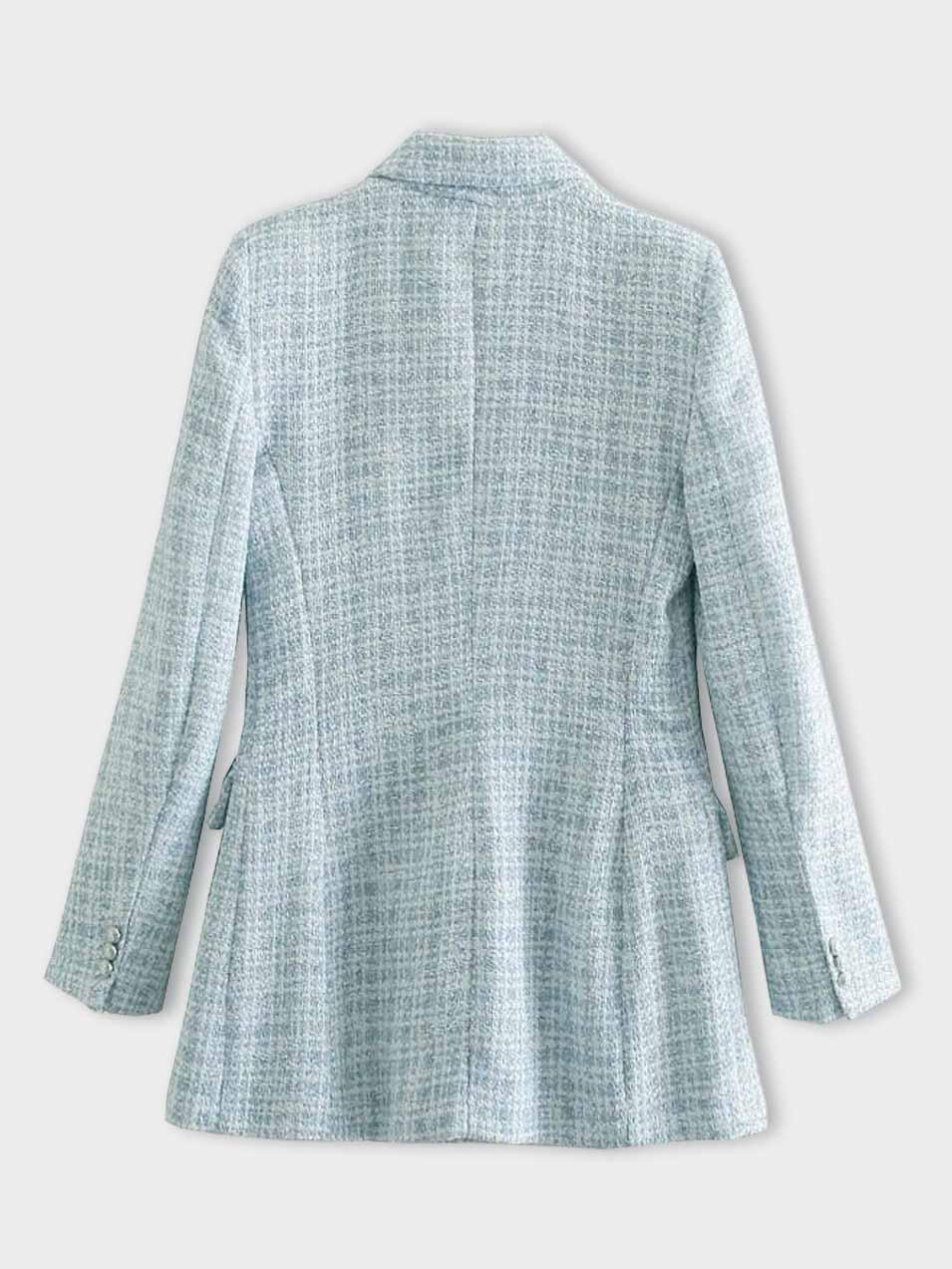 Damen Blazer Hellblau Mit Knöpfen Modern