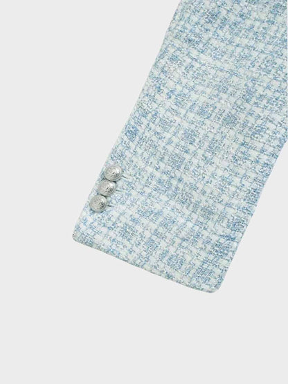 Damen Blazer Hellblau Mit Knöpfen Modern
