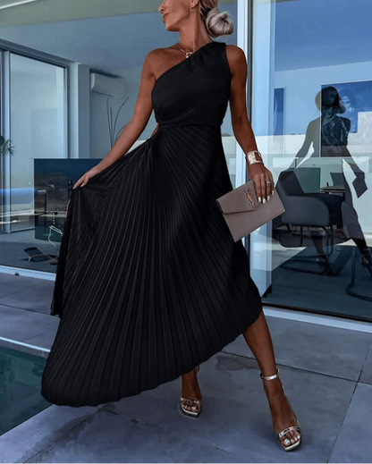 Damen One-Shoulder-Maxikleid Elegant Sommerkleid