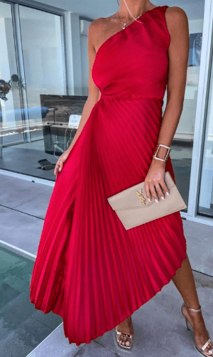 Damen One-Shoulder-Maxikleid Elegant Sommerkleid - Norvielle
