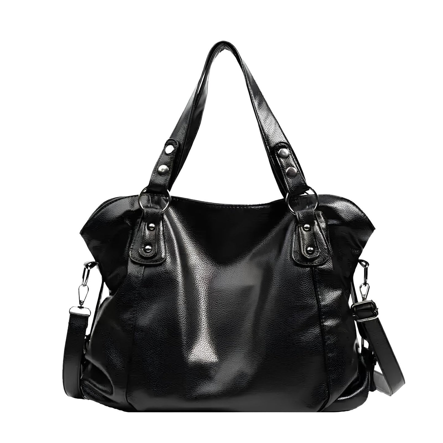 Schwarze Amara Schultertasche aus veganem Leder
