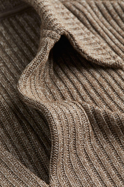 Herren Pullover Gerippt mit Kragen