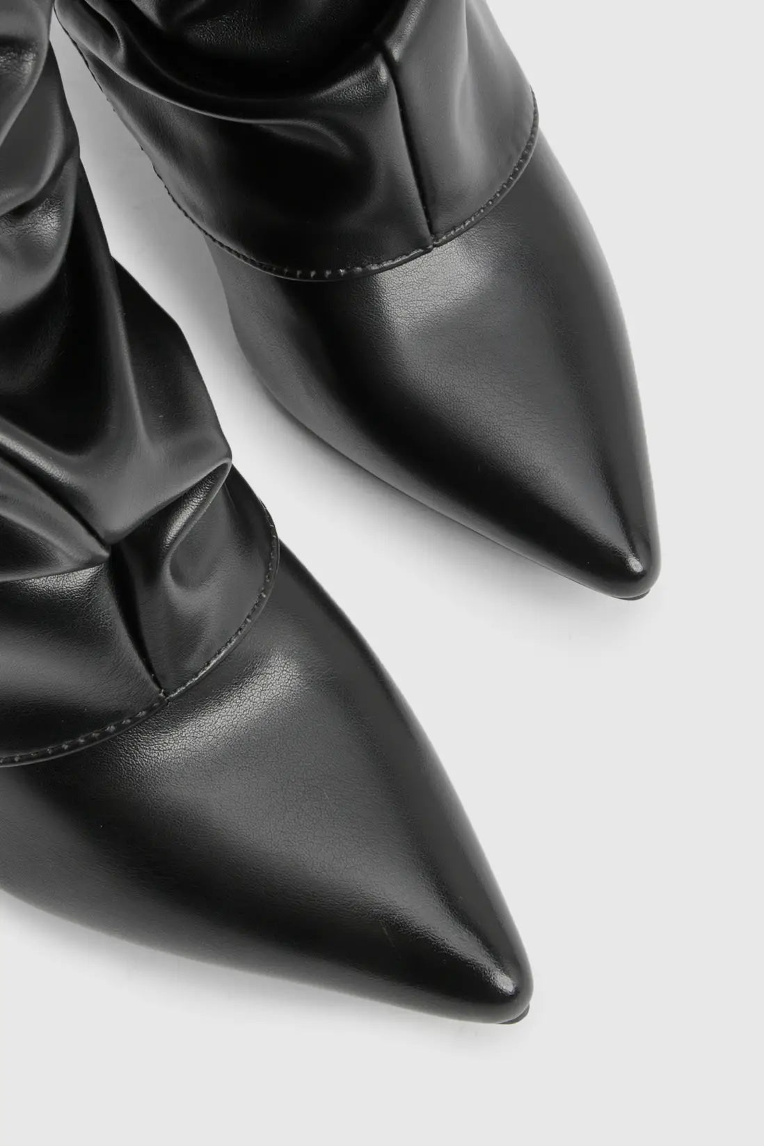 Damen Faltstiefel Niedriger Absatz Spitze Zehen