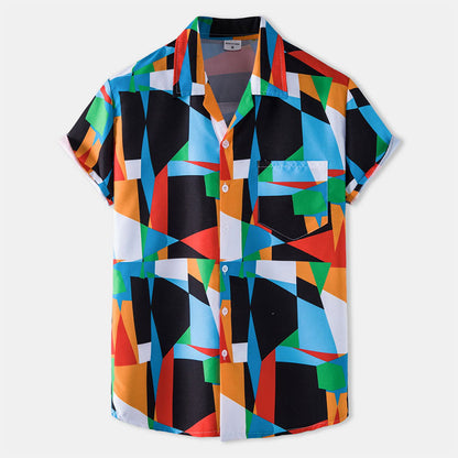 Männer Kurzarm Hemd Vintage Style Baumwolle Weiß - Norvielle