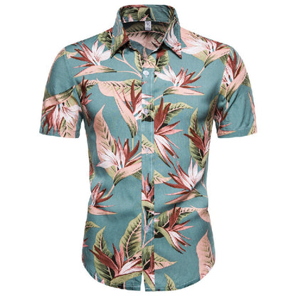 Herren Kurzarmhemd Tropical Farben - Norvielle