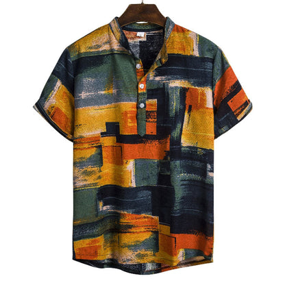 Herren Retro Urlaubshemd Sommer Baumwolle Druck - Norvielle