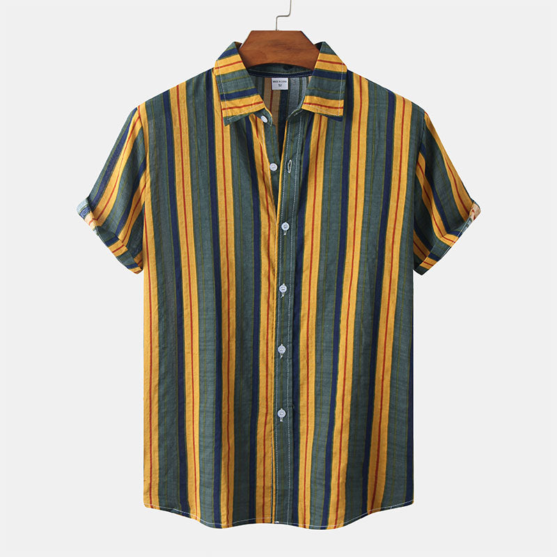 Herren Kurzarmhemd Gestreift Retro Stil - Norvielle