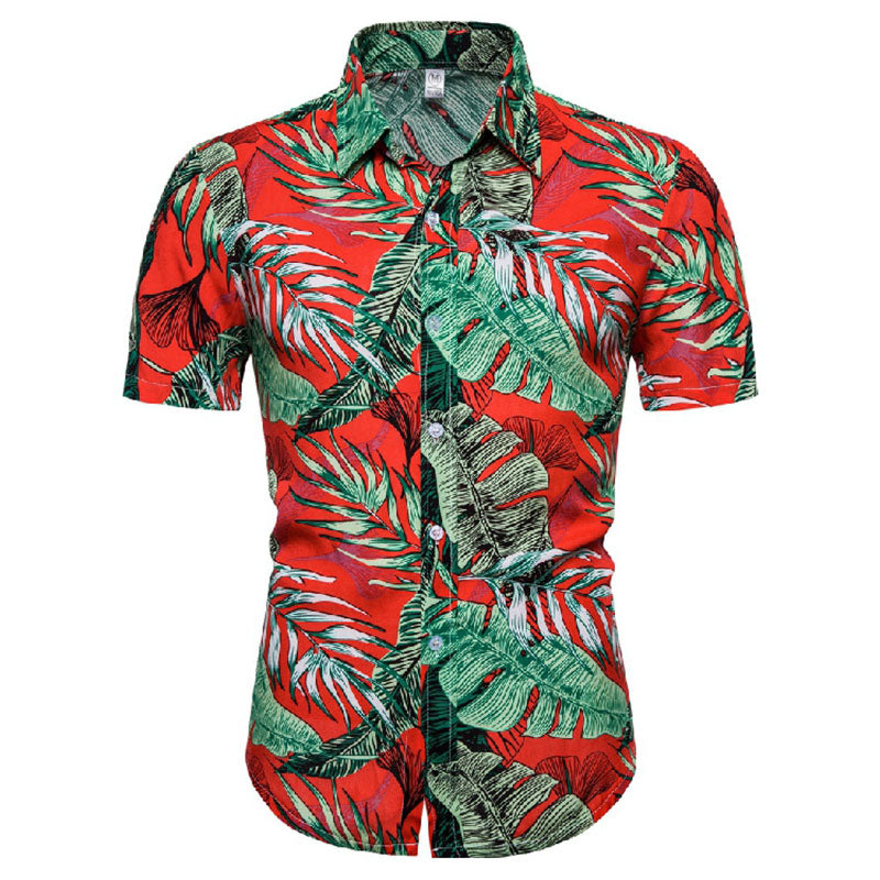 Herren Kurzarmhemd Blumenmuster Sommerlook - Norvielle
