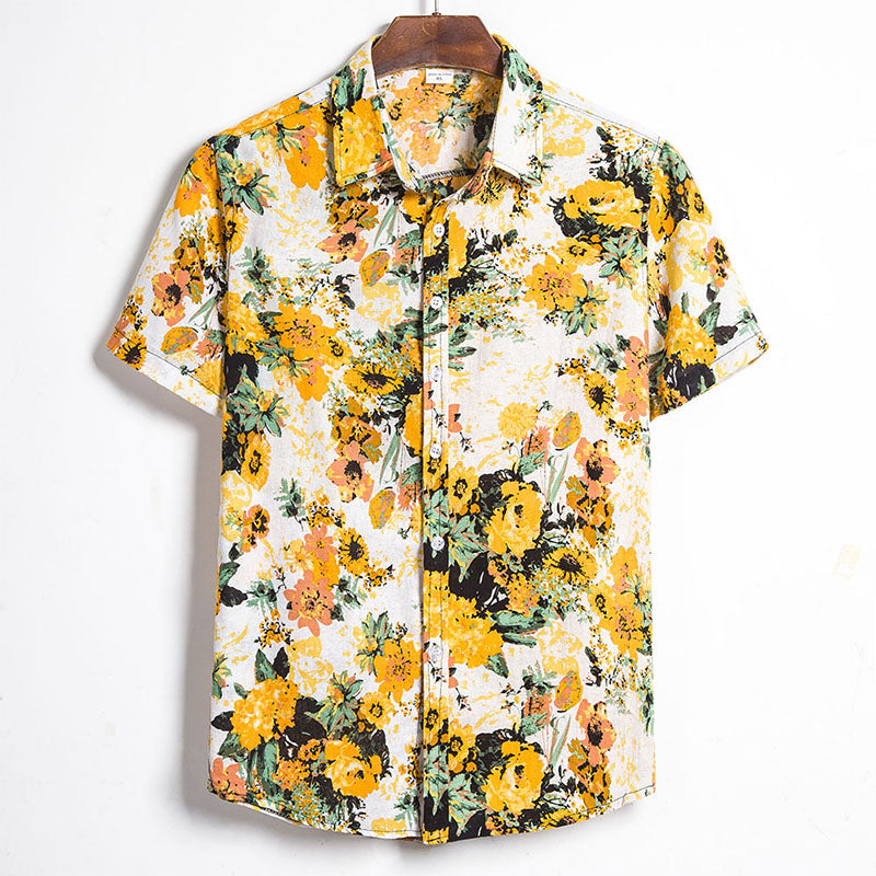 Herren Hawaiihemd Blumendruck Sommerlich Strand - Norvielle