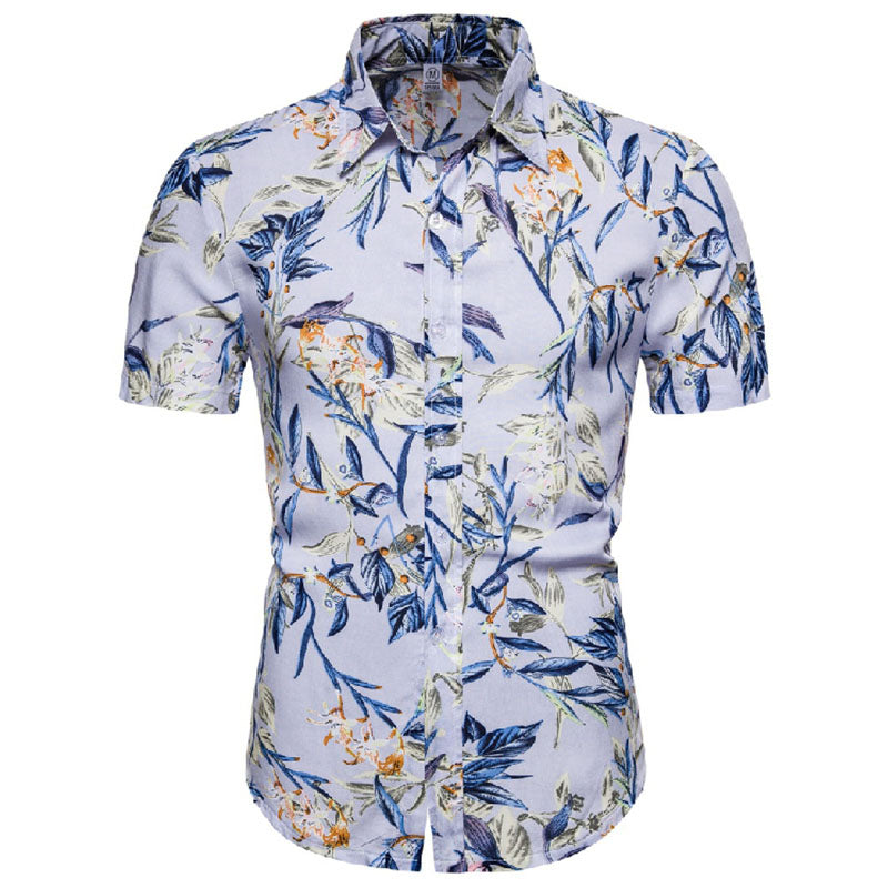 Herren Leinenhemd Baumwolle Modern Sommerweiß - Norvielle