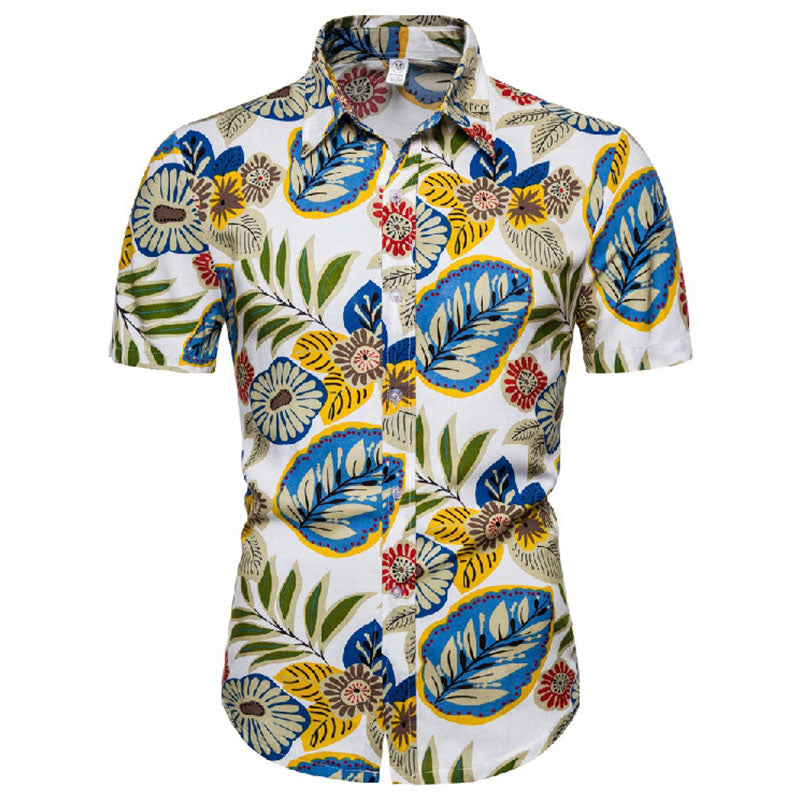 Herren Kurzarmhemden Baumwolle Vintage-Druck Modern - Norvielle
