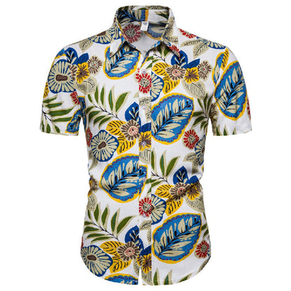 Herren Kurzarmhemden Baumwolle Vintage-Druck Modern - Norvielle