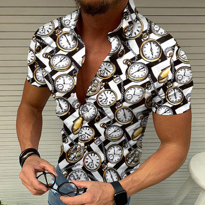 Herren Freizeithemd Ethno-Print Relaxed-Fit