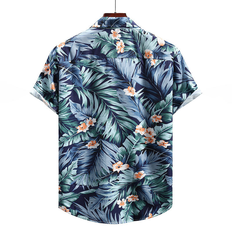 Herren Hawaii Hemd Kurzarm Sommer Modern