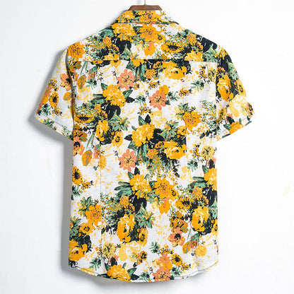 Herren Hawaiihemd Blumendruck Sommerlich Strand