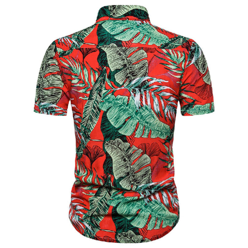 Herren Kurzarmhemd Blumenmuster Sommerlook