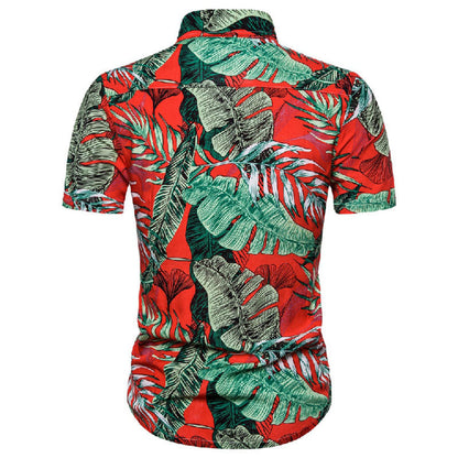 Herren Kurzarmhemd Blumenmuster Sommerlook